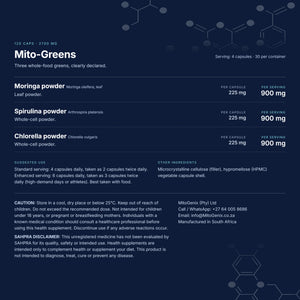 Mito-Greens - Moringa, Spirulina & Chlorella Greens Supplement